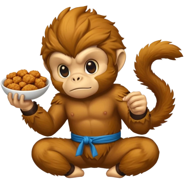 Fried chicken eating a ninja monkey emoji
