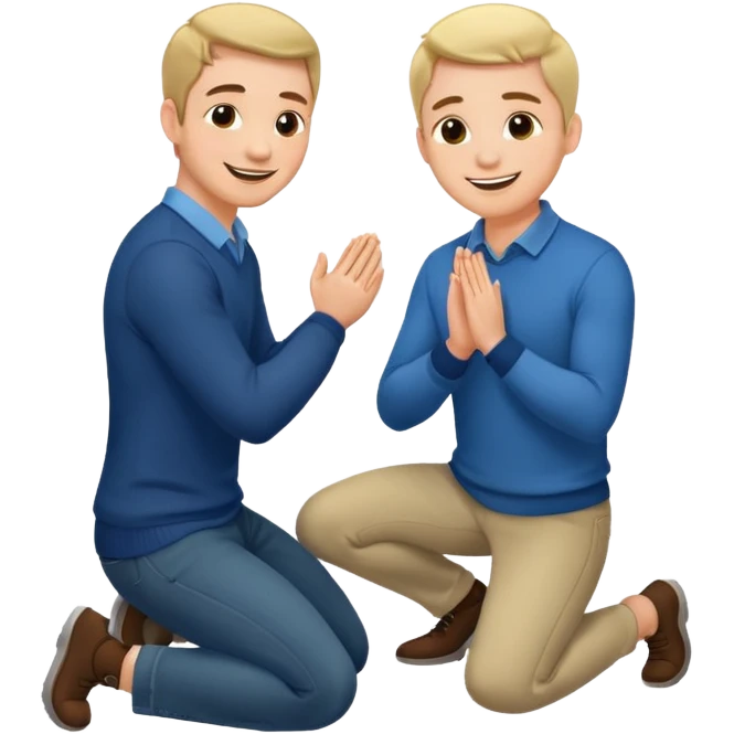 man kneeling and asking for marriage emoji