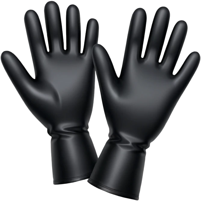 A pair of Black latex gloves emoji