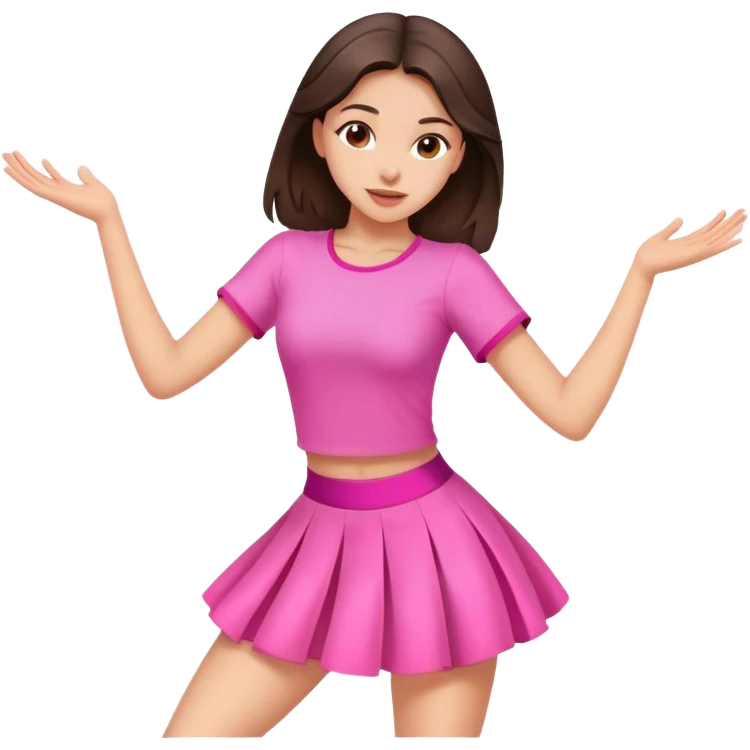 Fantastic dance emotion!!! (brunette girl in pink clothes) emoji