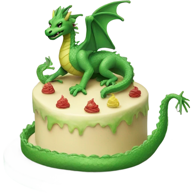Cake with a green dragon emoji