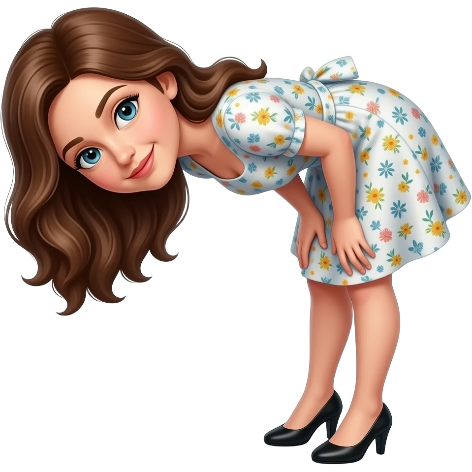 Female in dress bent over emoji