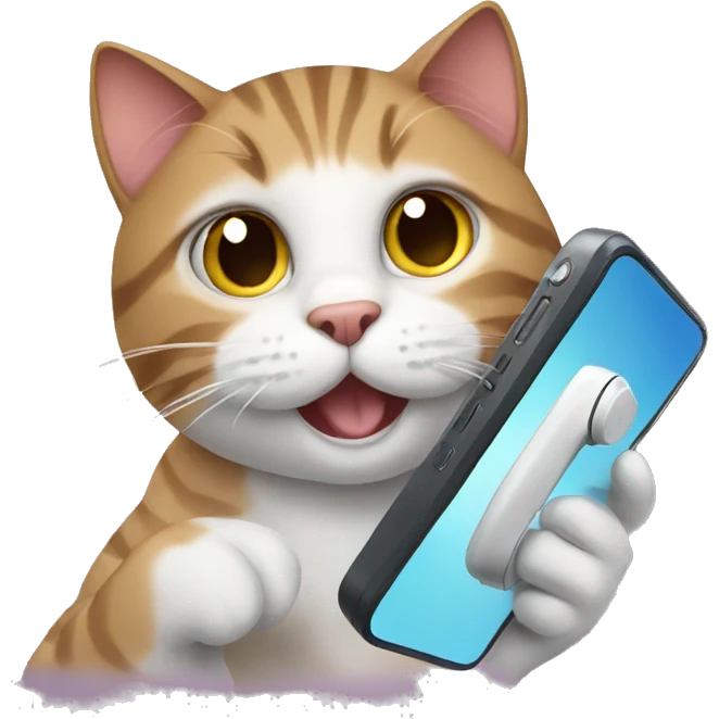 cat with phone emoji