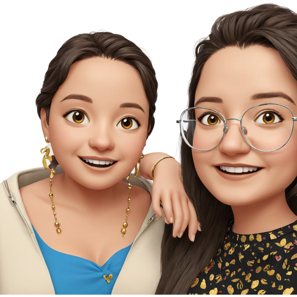 smiling girls with accessories emoji