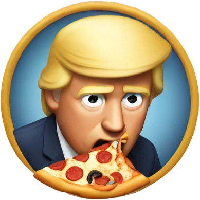 Donald trump eating pizza emoji