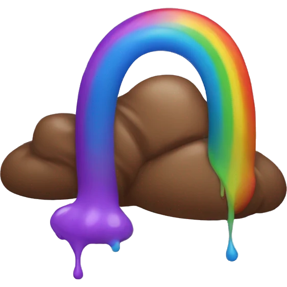 Rainbow poop emoji