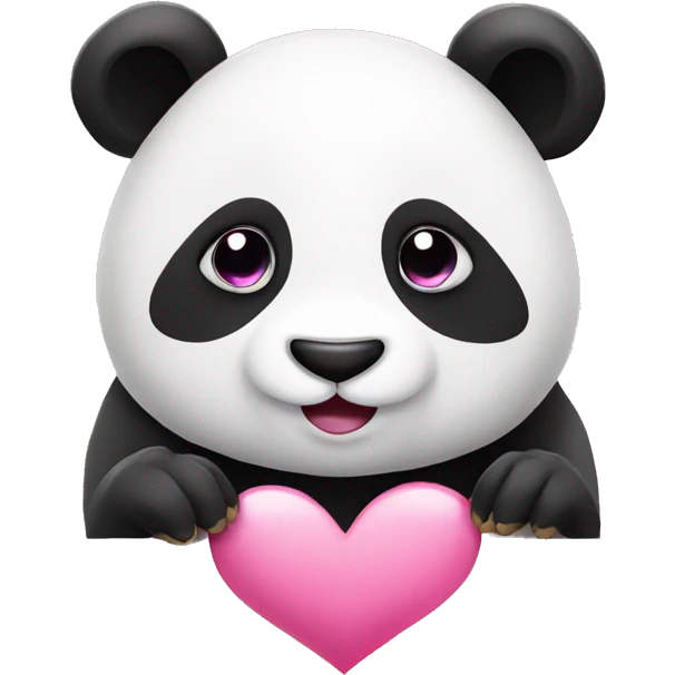 Panda with pink heart emoji