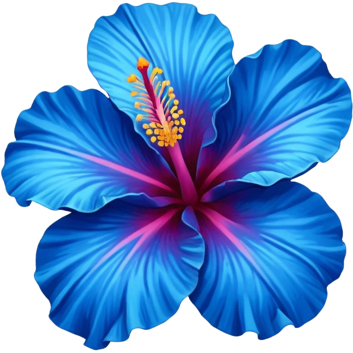 blue hibiscu emoji