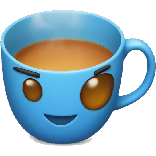 Cup of tea in a blue mug emoji