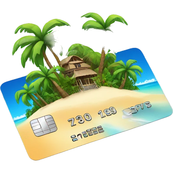 tropical island credit card emoji