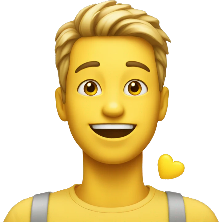 Happy face with yellow hearts  emoji