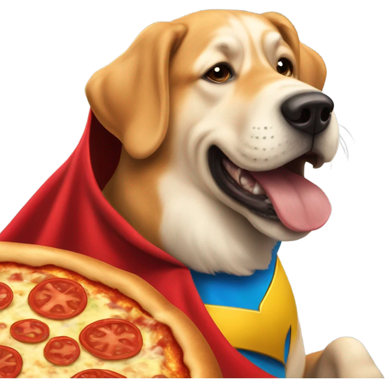 super dog eating pizza  emoji