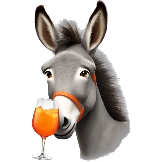 donkey holding an aperol spritz emoji