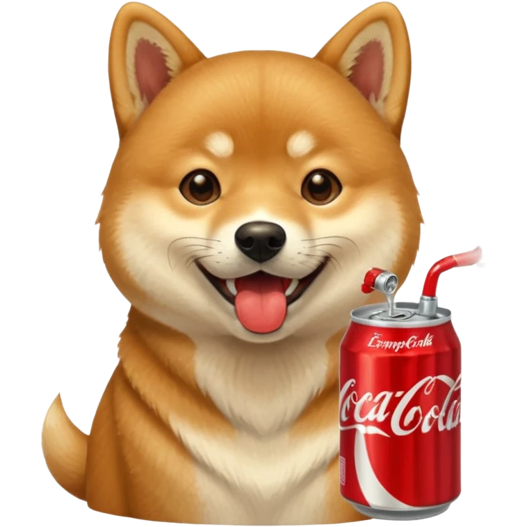 Shiba Jasper drinking Coca Cola  emoji