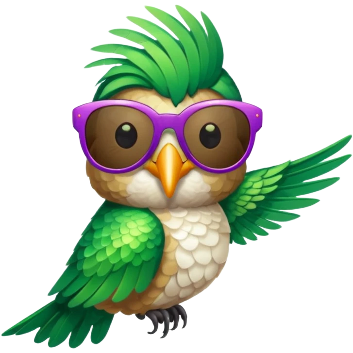 green hummingbird with sunglasses emoji