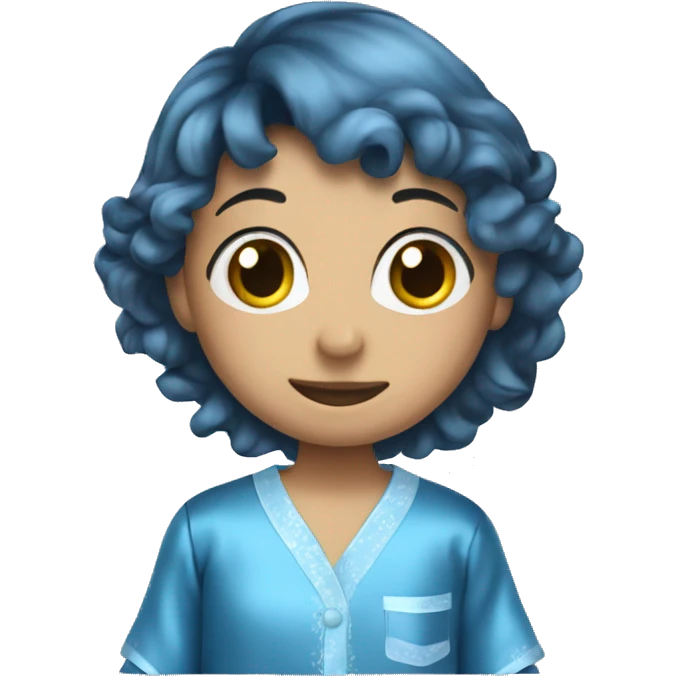 set of blue silk pyjamas  emoji