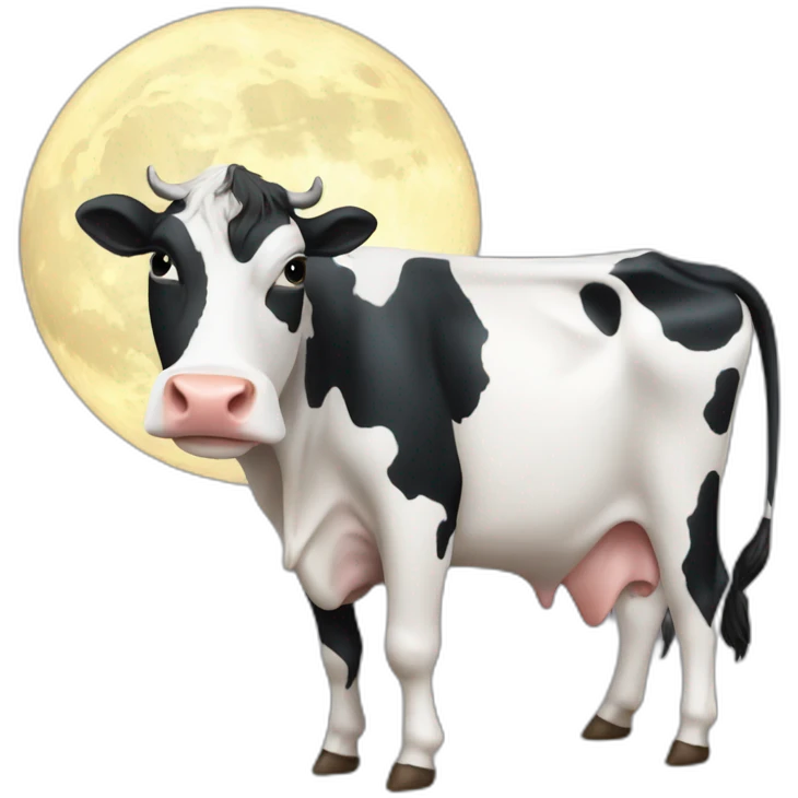 a cow the moon the sea emoji