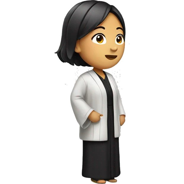 Asian woman lawyer Wearing a robe side profile emoji