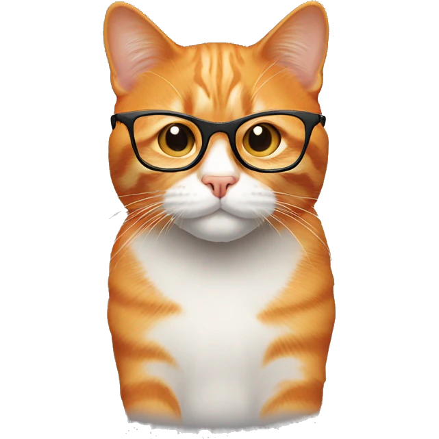 orange cat with glasses emoji
