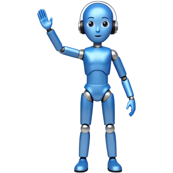 blue test dummy with a tracking targets emoji