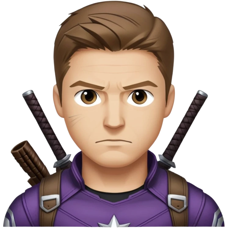 hawkeye clint barton portrait marvel, brown hair from captain america: civil war emoji