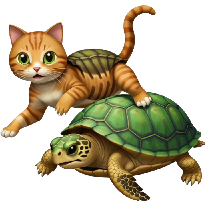 Cat killing turtle emoji