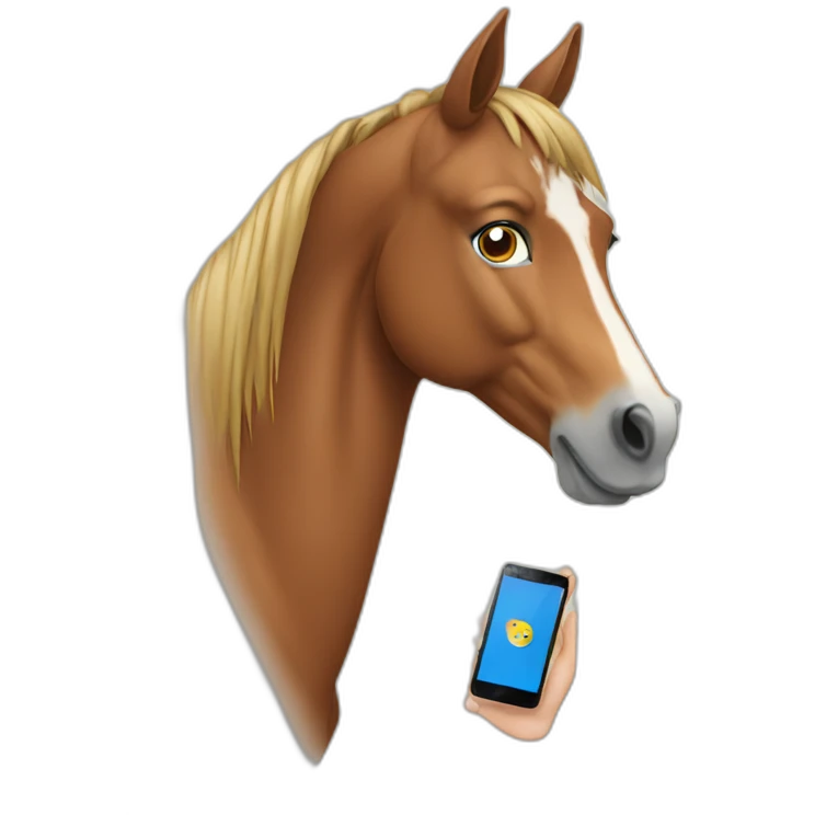 horse with smartphone emoji