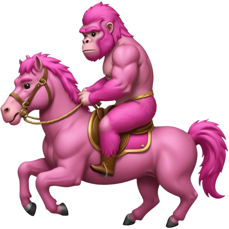 Pink gorilla on a horseback  emoji