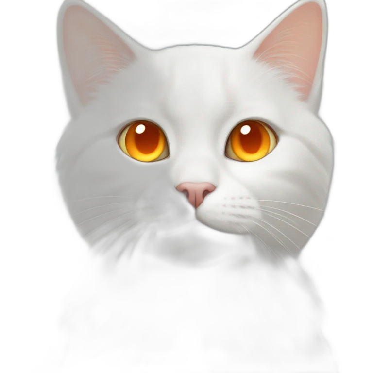 White cat with orange eyes emoji