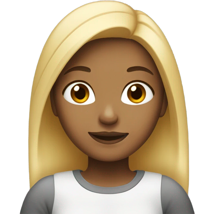 Girl with half blond and black hair emoji