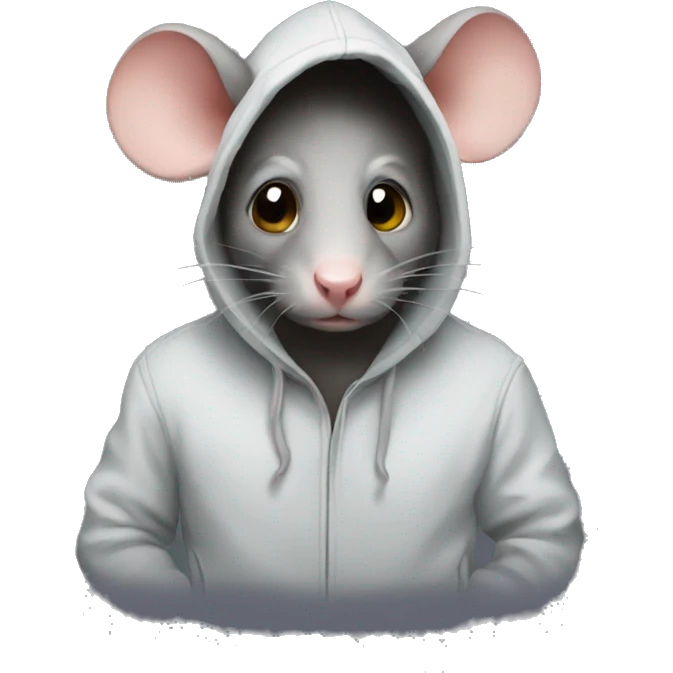 a rat wearing a hoodie emoji