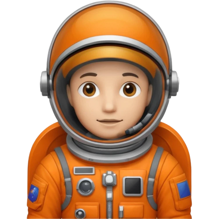 Engineer in an orange astronaut suit emoji