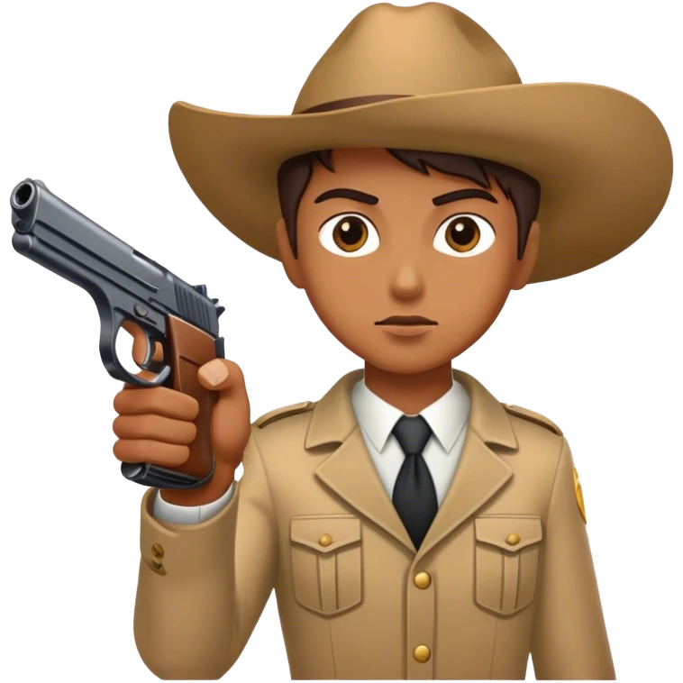 Gun pointed at 😗 emoji