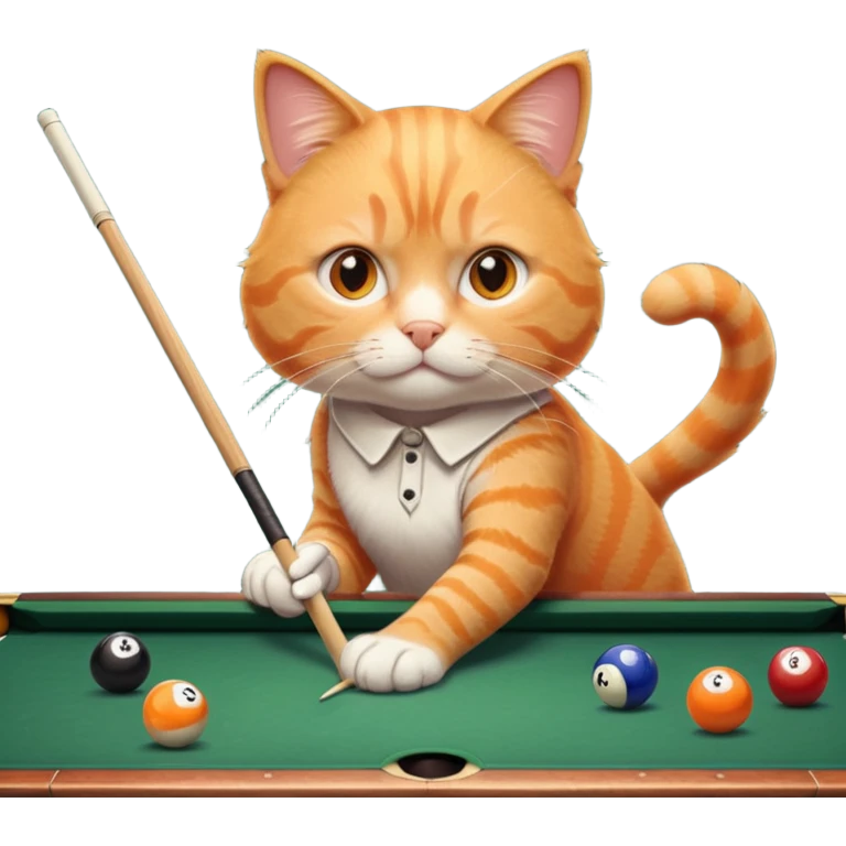 cat playing billiards emoji