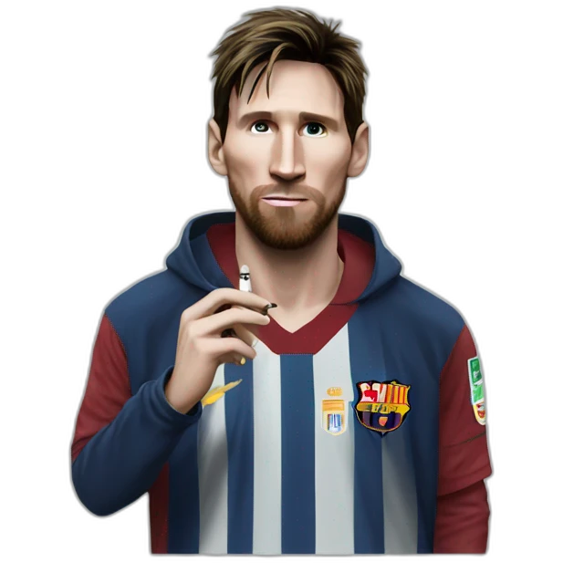 Messi with a cigarette emoji