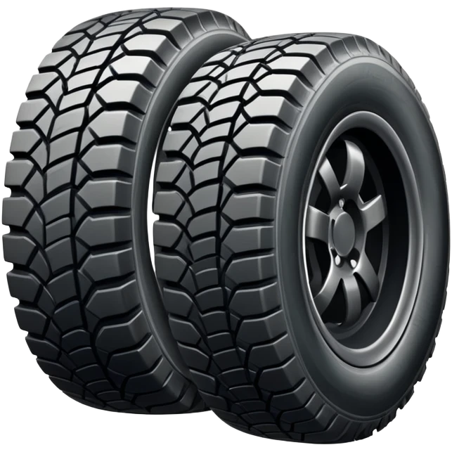 car tire with treads emoji