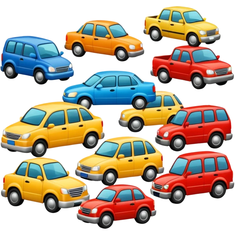 traffic, multiple vehicles emoji