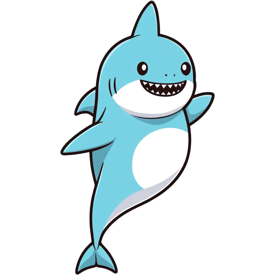 Human with a shark hat emoji
