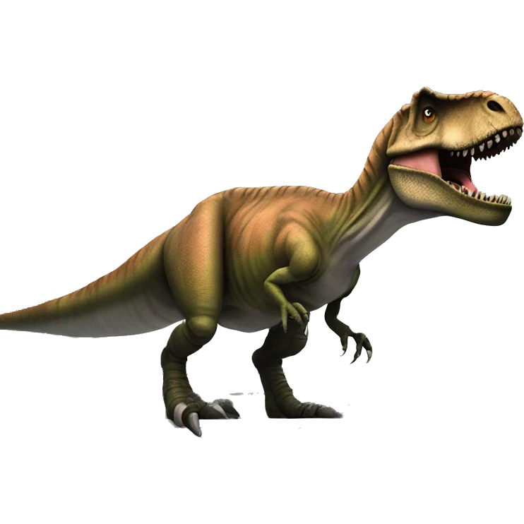 t-rex on a space-ship emoji