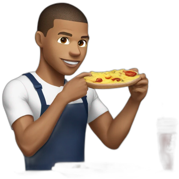 Kilian Mbappé en train de manger emoji