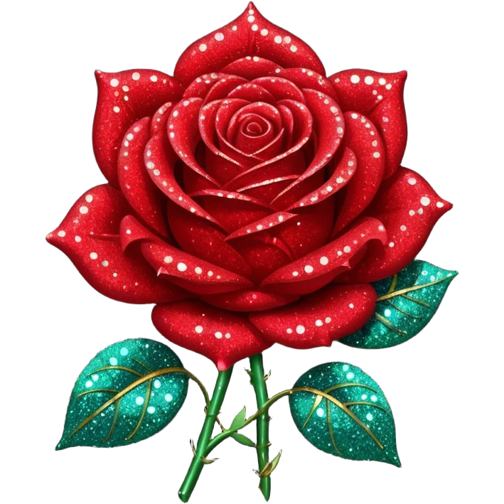 red glitter rose emoji