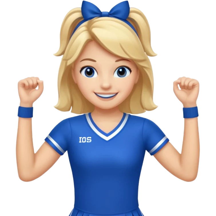 Cheerleaders blue emoji