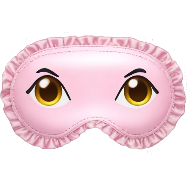 Light pink Frilly satin sleeping mask emoji