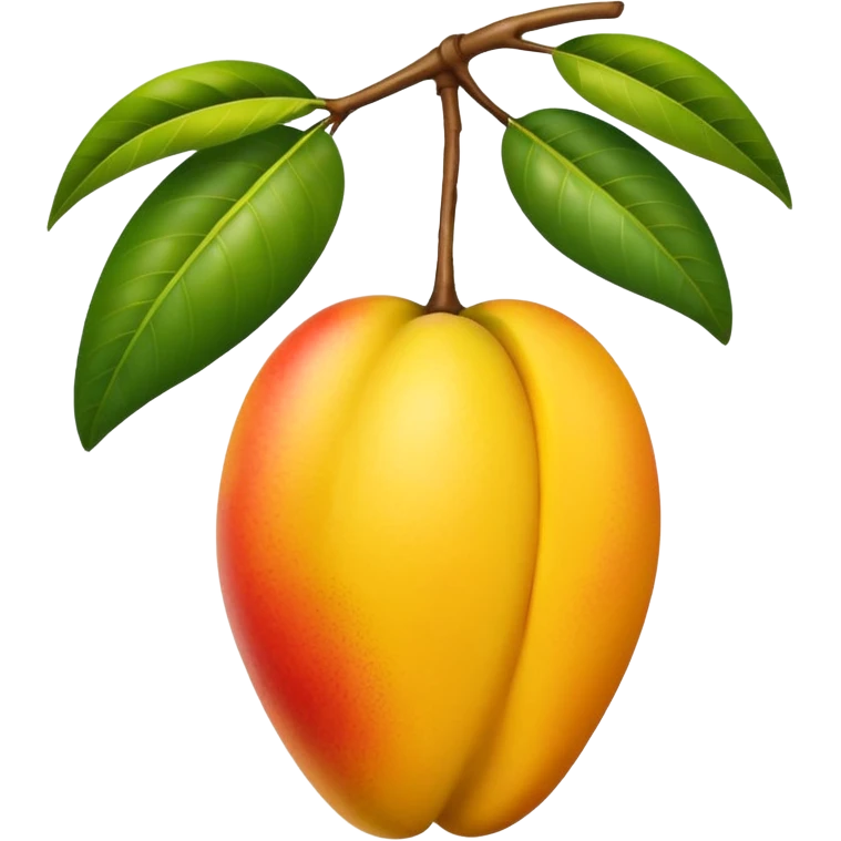 white hand hanging a mango like a cup emoji