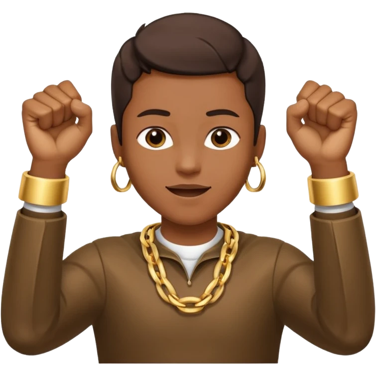 2 fists in the air one below on top like i got like hella money meme emoji