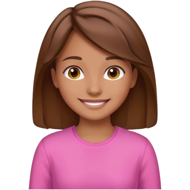 pink wearing girl with brown hair emoji