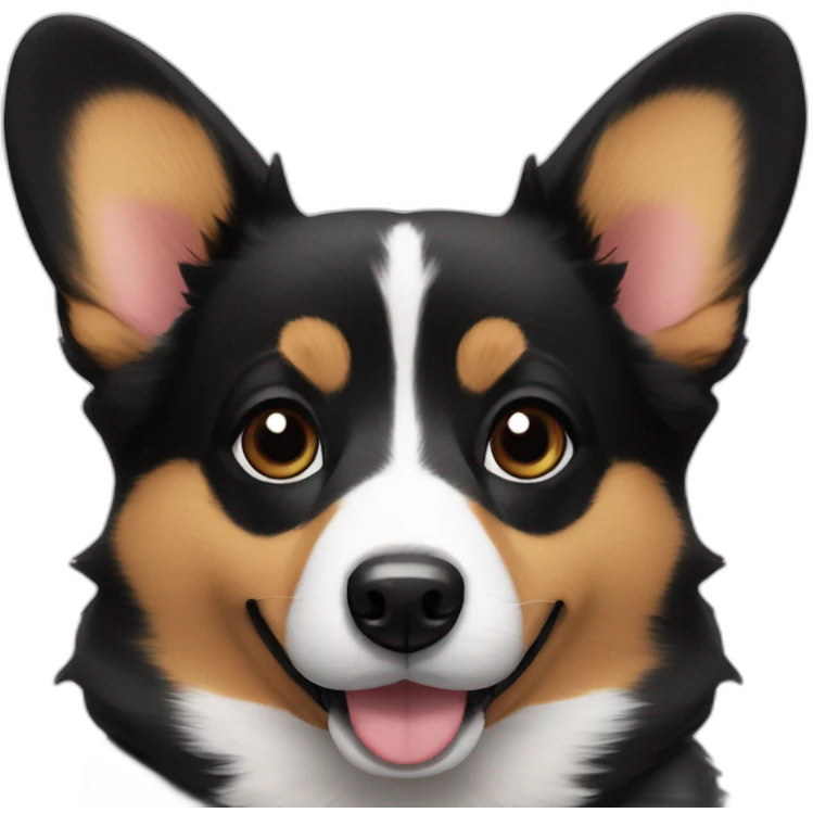 Black corgi heart eyes emoji