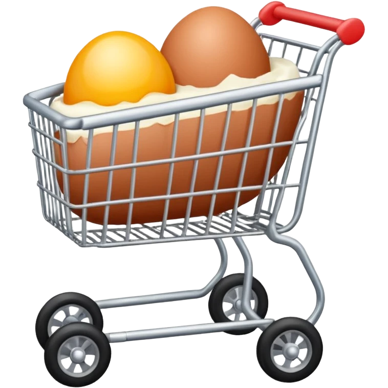 carrito de compras leche huevos carne pues que se vean los huevos mas pequeños  emoji
