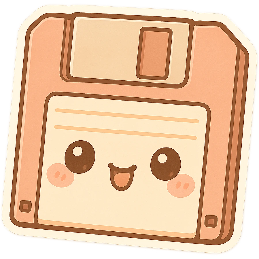 Floppy disk retro-tech aesthetic emoji