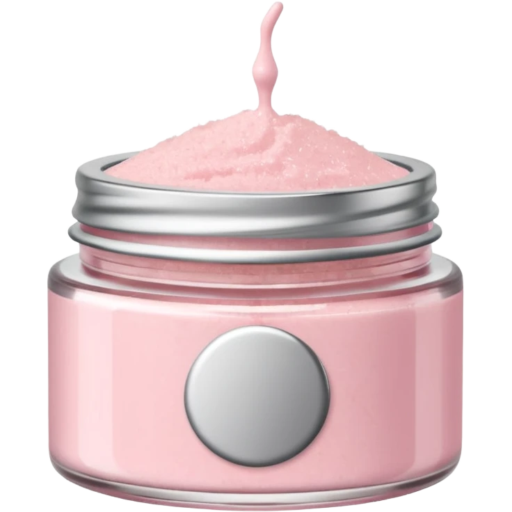 Pastel pink body scrub jar, sleek design emoji